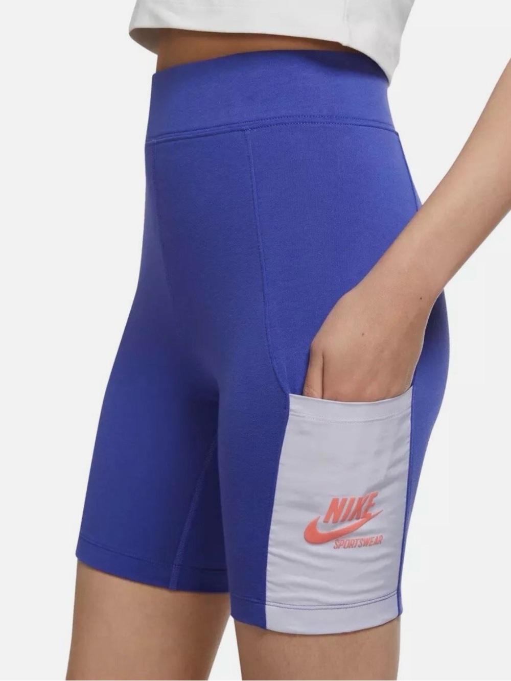 Nike Sportswear Heritage Women’s High Rise Biker Shorts DR5927-430 Lapis/ Violet